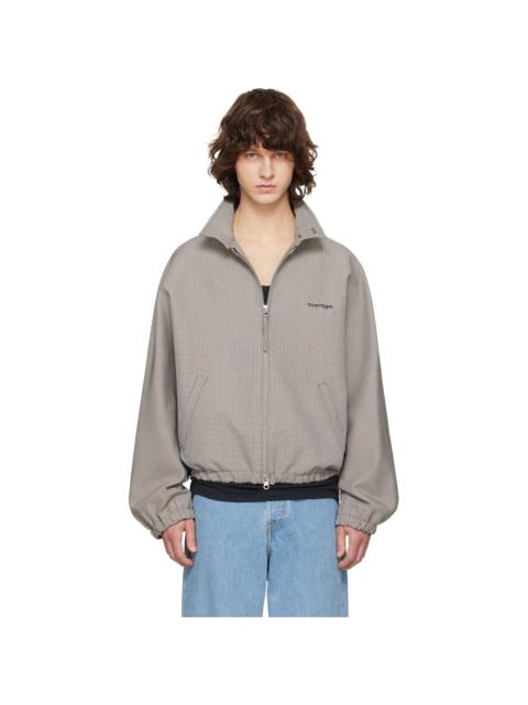 courrèges Gray Houndstooth Zipped Bomber Jacket