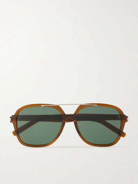 SAINT LAURENT SL 545 aviator-style acetate sunglasses Brown