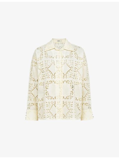 House of CB Samah Broderie Anglaise Cotton Shirt