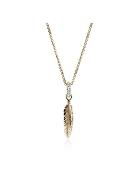 JOHN HARDY Feather Talisman Necklace, Gold, Diamonds