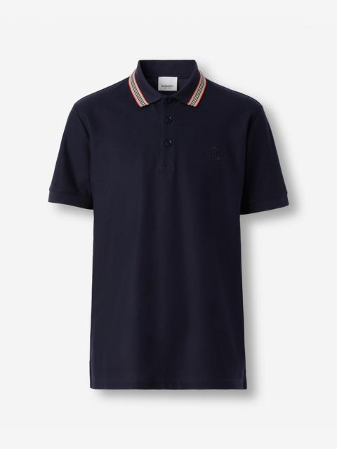 Burberry Icon Stripe Collar Cotton Piqué Polo Shirt