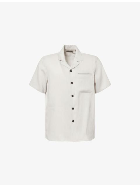 CORNELIANI Short-Sleeve Linen And Wool Blend Shirt