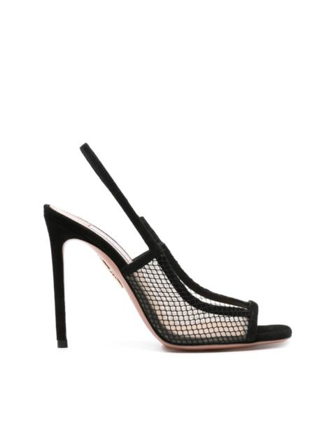 AQUAZZURA mesh-panelling suede sandals