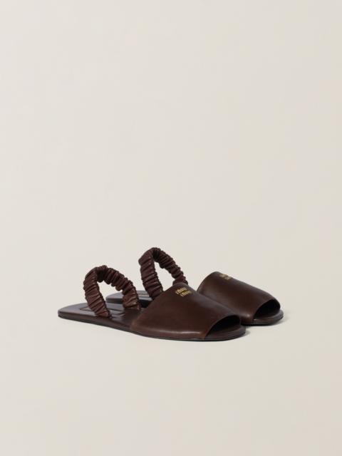 Miu Miu Ruches nappa leather sandals