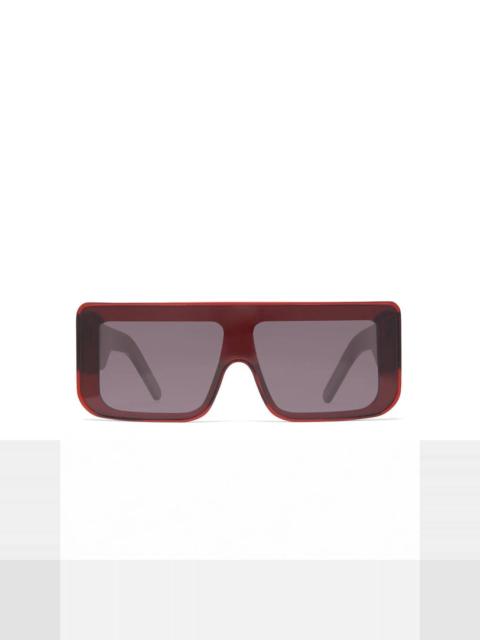 Rick Owens DRKSHDW DOCUMENTA SUNGLASSES - BLOOD TEMPLE/BLACK LENS