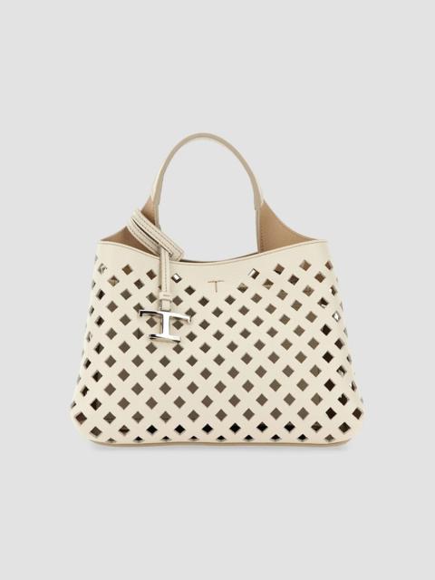 Tod's Women's Micro Perforated Leather Top Handle Bag - Bianco Natural