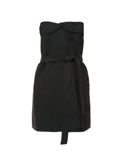 Unravel strapless belted mini dress
