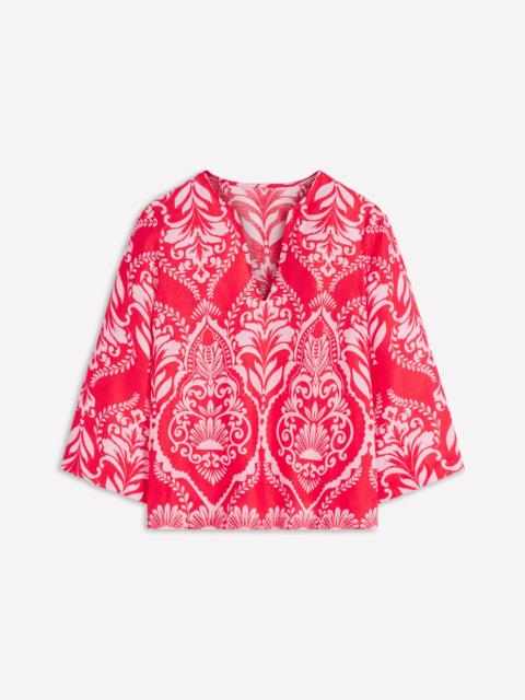 BODEN Cleo Linen Top-Red, Ornamental Garden Mono