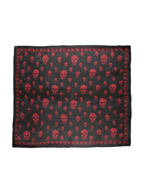 Alexander McQueen Alexander McQueen Skull Print Silk Scarf Black Red