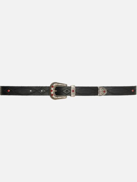 Our Legacy 2 cm Card Deck Belt Black Bridle Leather | REVERSIBLE