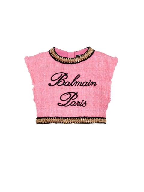 Balmain Balmain Signature tweed and chain top