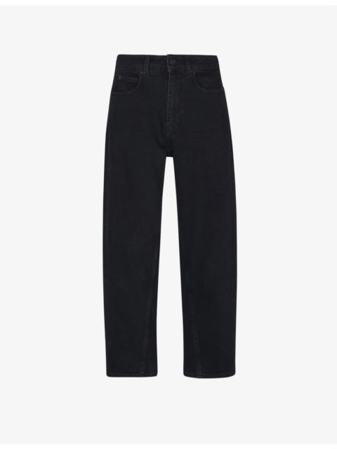 WHISTLES Barrel high-rise straight-leg jeans