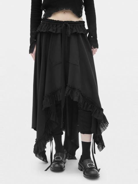 Ann Demeulemeester Aske Skirt with Light Cotton and Lace Ruffles