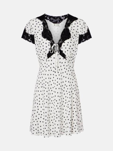 RIXO Polka-dot lace-trimmed minidress