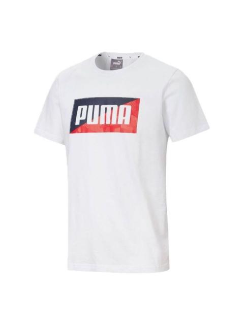 PUMA PUMA Flock Graphic T-shirt 'White Blue Red' 586044-52