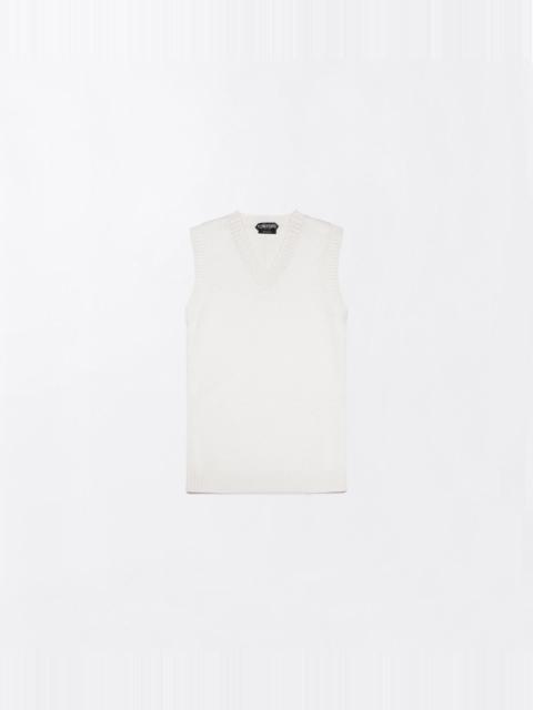TOM FORD VINTAGE WASHED WOOL BLEND SHRUNKEN V-NECK VEST