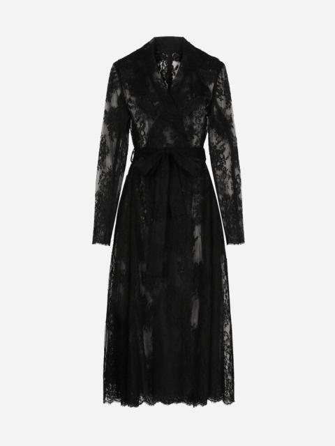 Chantilly lace coat with belt