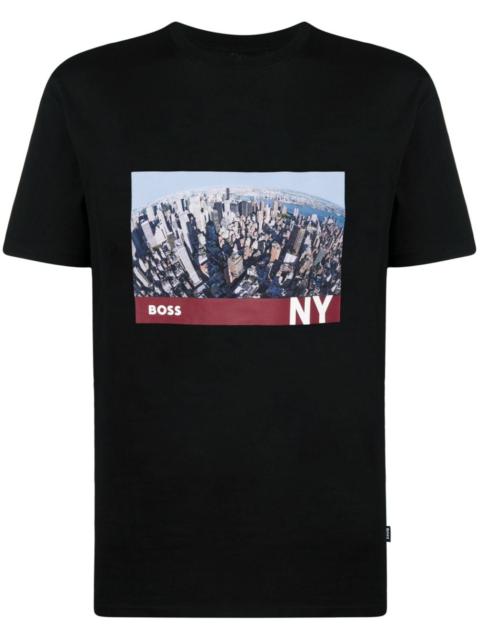 BOSS graphic-print cotton T-shirt