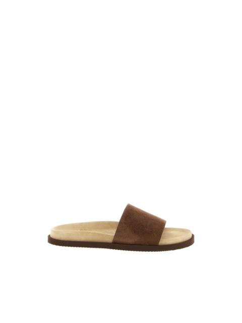 Brunello Cucinelli suede slides