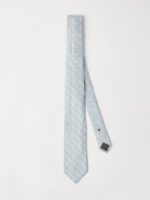 Brunello Cucinelli Silk geometric jacquard tie