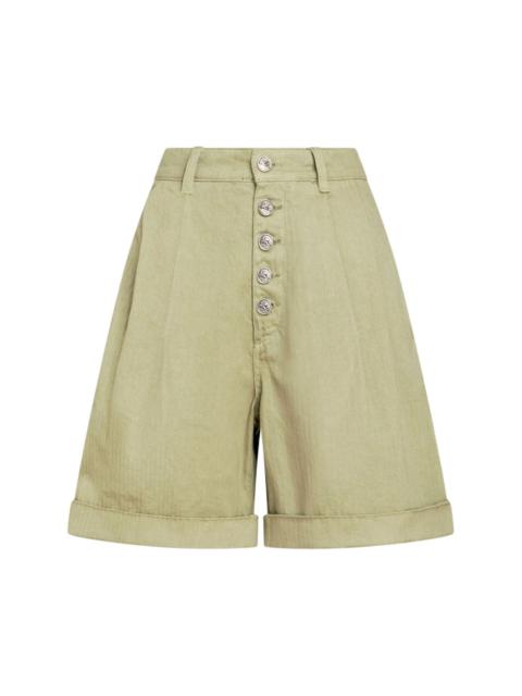 herringbone-pattern cotton bermuda shorts