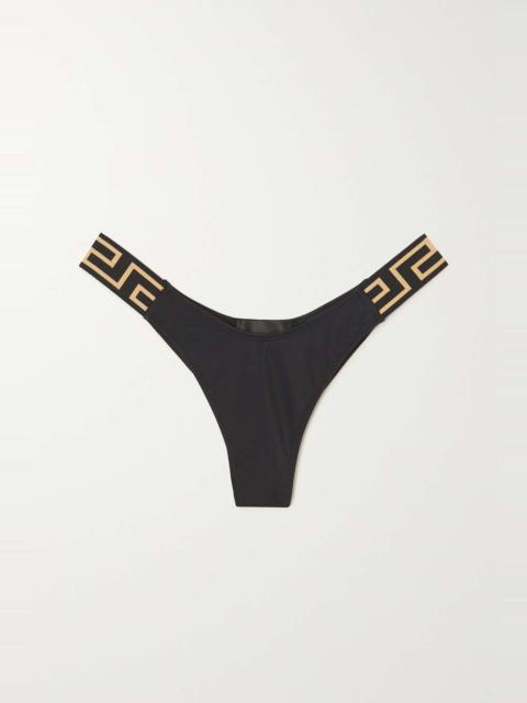VERSACE Vita jacquard-trimmed bikini briefs