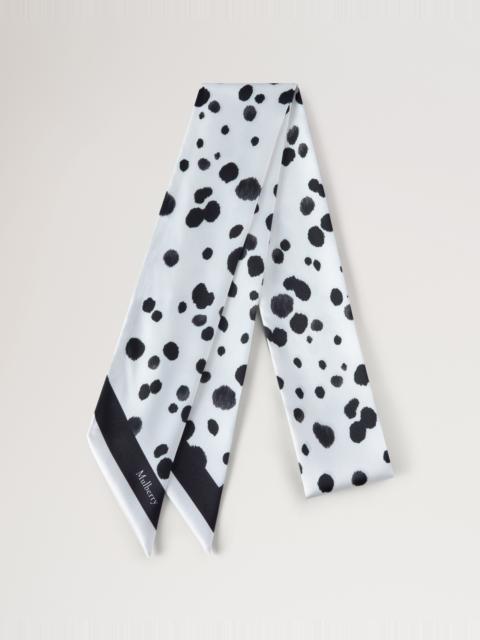 Mulberry Skinny Scarf - Dalmatian Black & Ecru Recycled Polyester