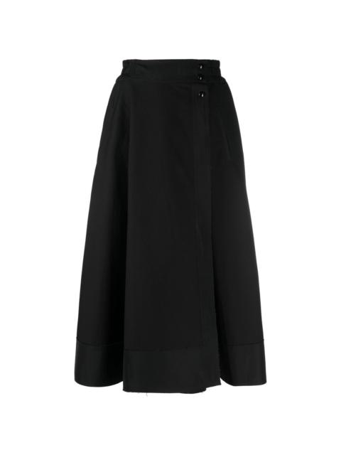 side-buttoned A-line skirt