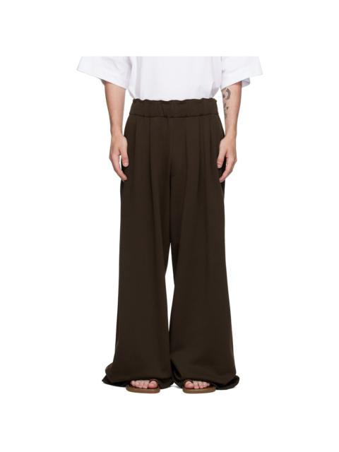 Dries Van Noten Brown Pleated Sweatpants