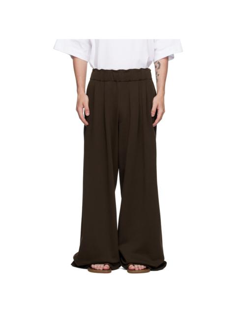 Brown Pleated Sweatpants