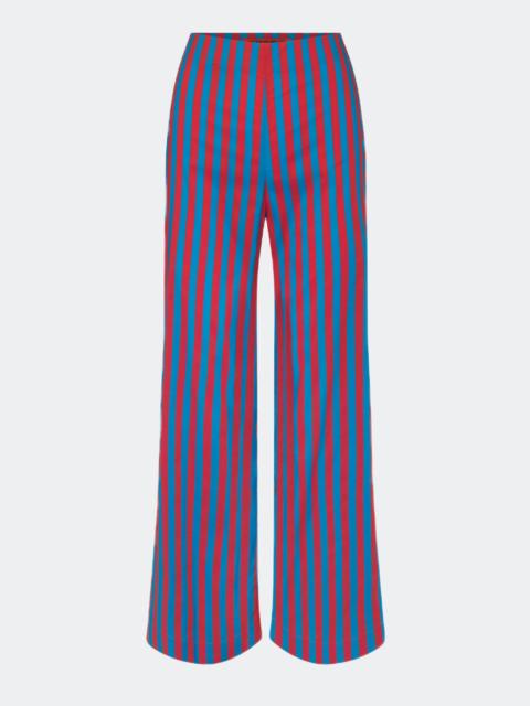 SIMONMILLER Pia Poplin Pant In Blue/Paprika Stripe