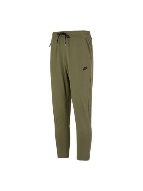 Nike Men's Nike Solid Color Logo Training Fleece Bundle Feet Sports Pants/Trousers/Joggers Military Green