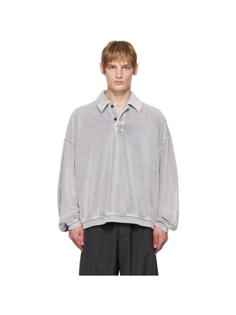 AURALEE Black Pima Light Sweat Polo | REVERSIBLE AURALEE Black Pima Light Sweat Polo | REVERSIBLE