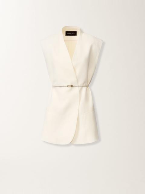 FABIANA FILIPPI Fluid linen and viscose vest