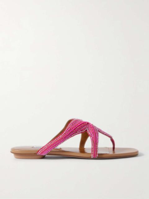 AQUAZZURA Amalfi beaded leather sandals | REVERSIBLE