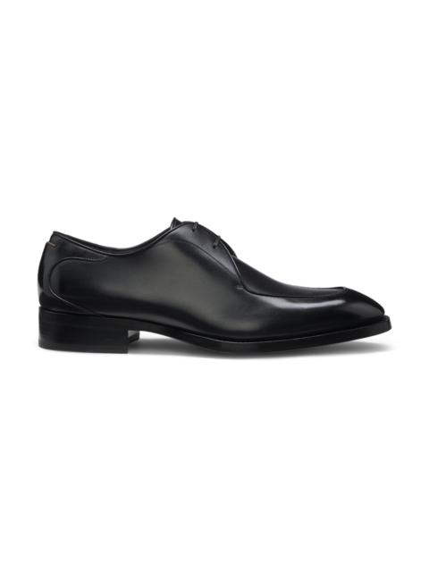 BOSS BRUSHED-LEATHER DERBY SHOES WITH APRON TOE