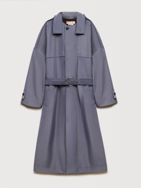 Marni GREY NYLON TRENCH COAT WITH BELT