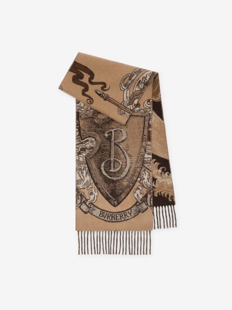 Burberry Etched Knight Cashmere Scarf