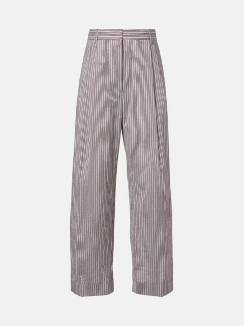 Dries Van Noten Striped cotton and silk pants