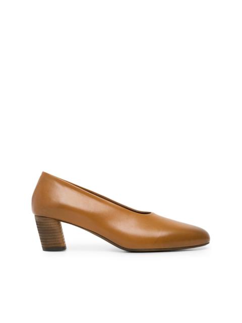 round-toe 50mm leather pumps