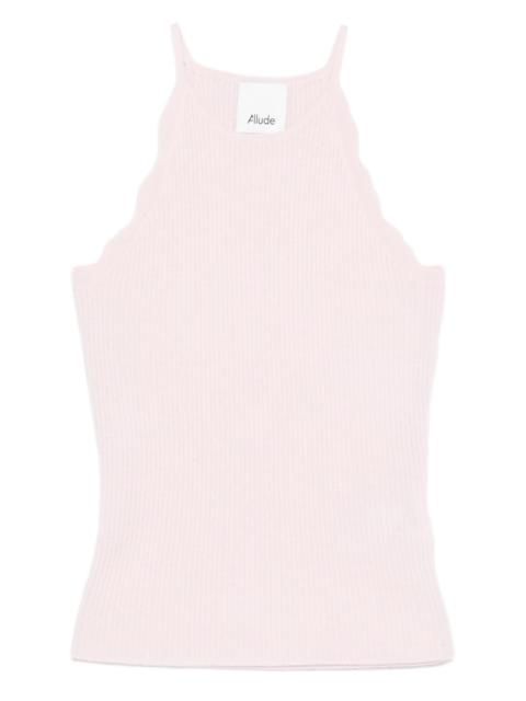 Allude scalloped ribbed tank top