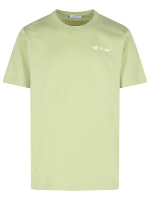 Off-White Off-White 'Ink Arrow' Green Cotton T-Shirt
