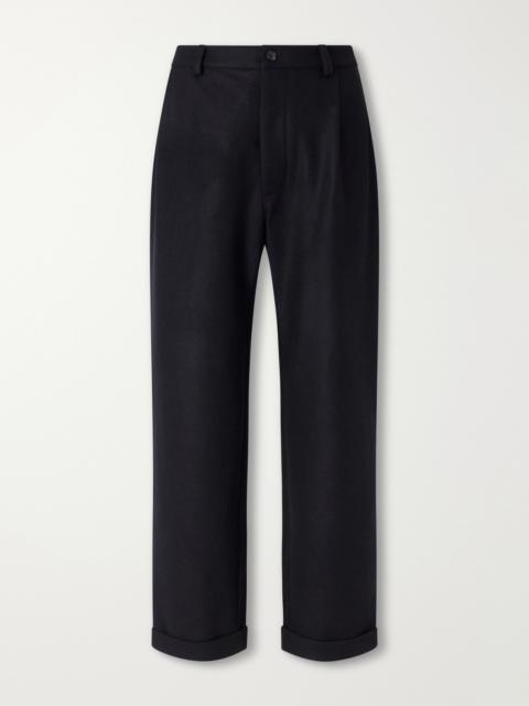 GHIAIA Straight-Leg Pleated Wool-Flannel Trousers
