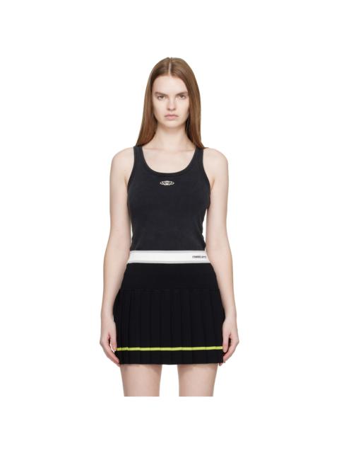 CASABLANCA Black Corrosion Ribbed Tank Top