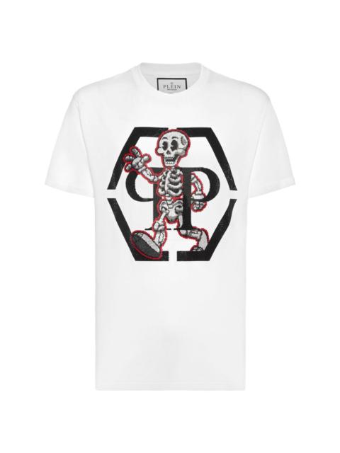 PHILIPP PLEIN rhinestone-skeleton cotton T-shirt