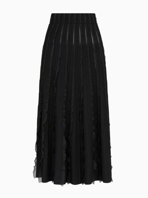 EMPORIO ARMANI VISCOSE KNIT SKIRT WITH RUCHES