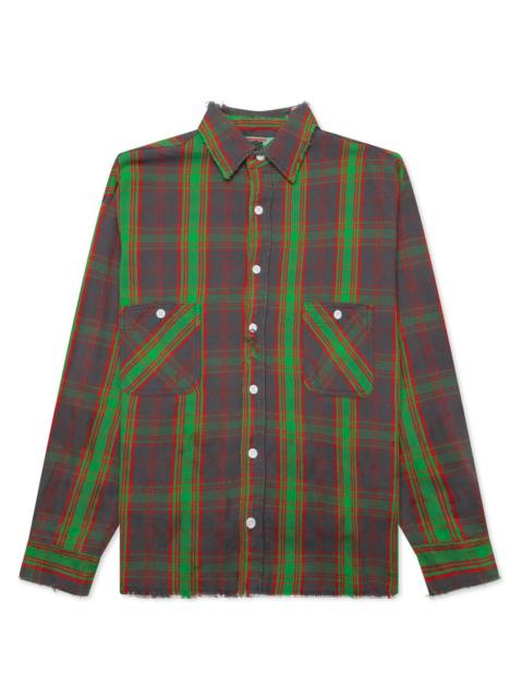 SAINT MICHAEL X DENIM TEARS FLANNEL SHIRT - GREEN