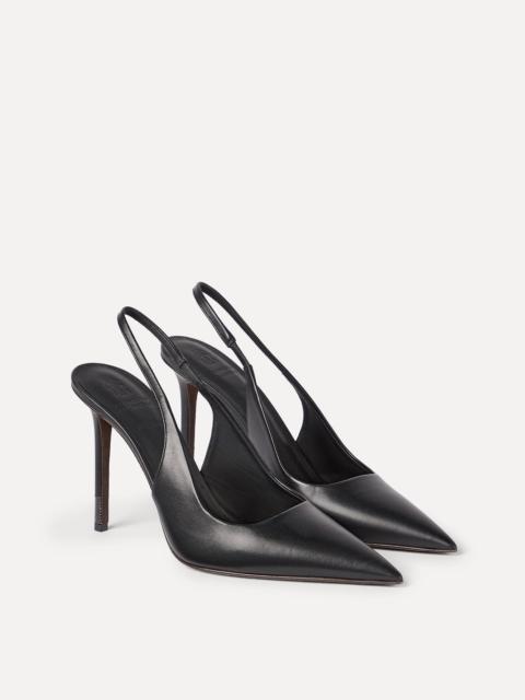 Calfskin slingback heels with monili