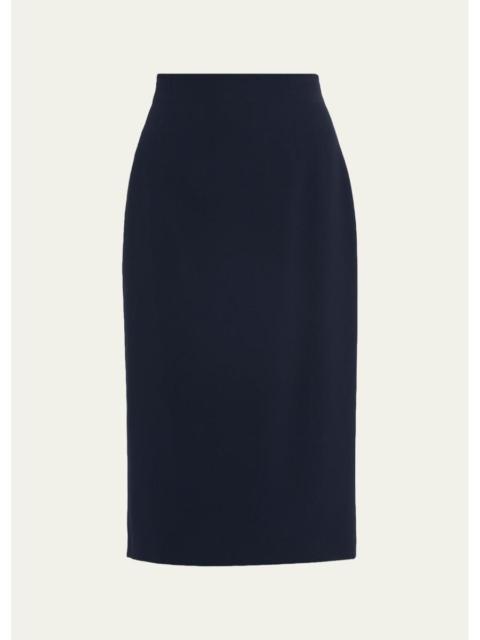 Lafayette 148 New York Finesse Crepe Midi Pencil Skirt