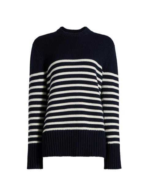 MICHAEL KORS COLLECTION Women's Striped Cashmere Sweater - Midnight Ivory